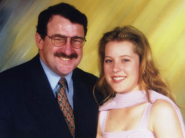 Rachelle Childs, pictured here in an undated photo with her father Graham, died in June 2001. Her killer has never been found.