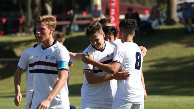 The Southport School are one win away from the GPS 2020 football premiership. Pic: Charlie Martin.