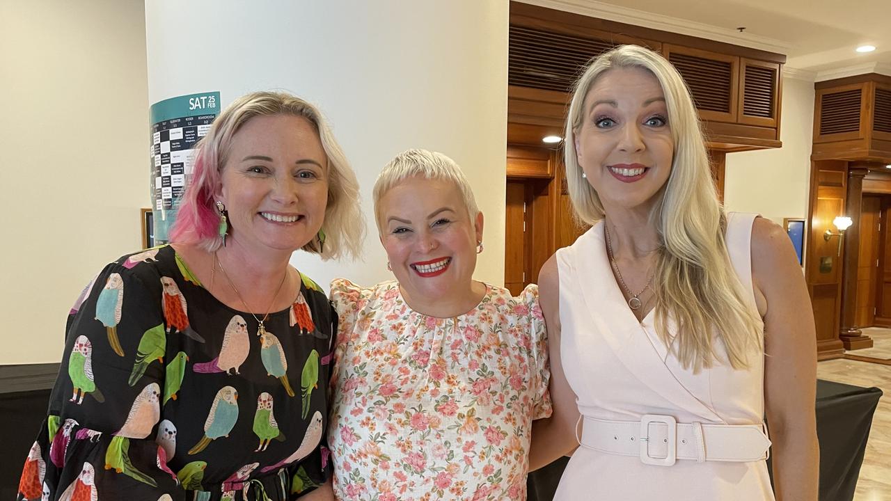 Megan Daley, Kristey Vallely and Averil Kenny at the Cairns Tropical Writers Festival. Picture Kristina