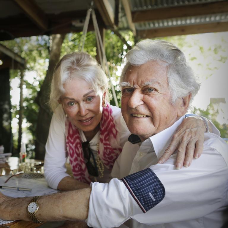 Bob Hawke and wife Blanche d'Alpuget. Picture: Megan Slade/AAP