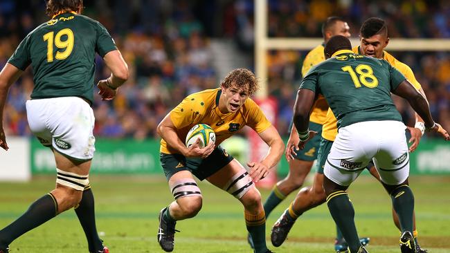 The Wallabies’ forwards were monstered by the Springboks and their clean-out struggled.