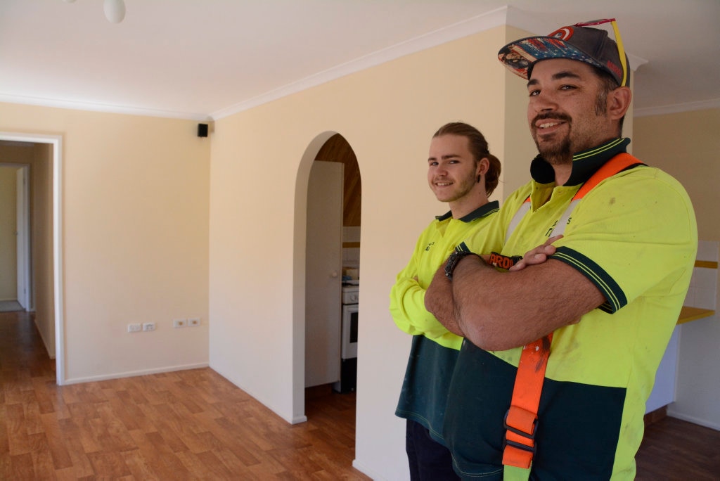 LIKE NEW: Toowoomba resident Manna 'Billy' Culgan was at risk of being black-listed from renting, until relative strangers like Gav Hinds helped him repair serious damage done to his rental property after the people he lived with trashed it. Picture: Tom Gillespie