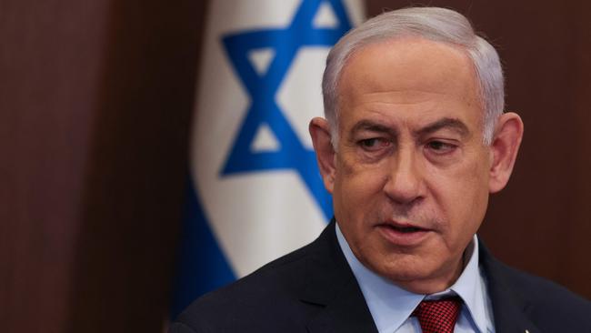 Israel’s Prime Minister Benjamin Netanyahu on Sunday called for Hamas militants to lay down their arms. Picture: AFP