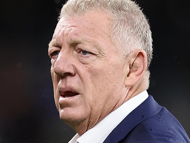 SYDNEY, AUSTRALIA - MARCH 23:  General Manager of the Canterbury-Bankstown Bulldogs and channel nine commentator Phil Gould looks on before the round four NRL match between the Parramatta Eels and Penrith Panthers at CommBank Stadium on March 23, 2023 in Sydney, Australia. (Photo by Cameron Spencer/Getty Images)