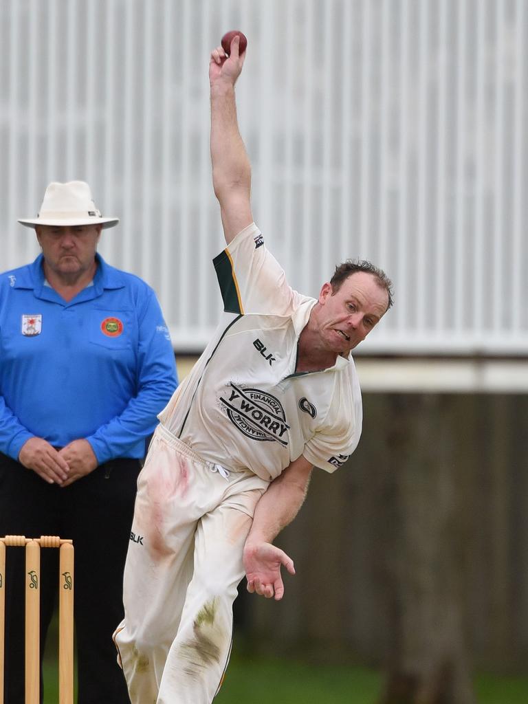 Kookaburra Cup cricket - Queens vs. Mudgeeraba Nerang at Greg Chaplin Oval, Southport. Queens bowler Michael Durbridge .(Photos/Steve Holland)