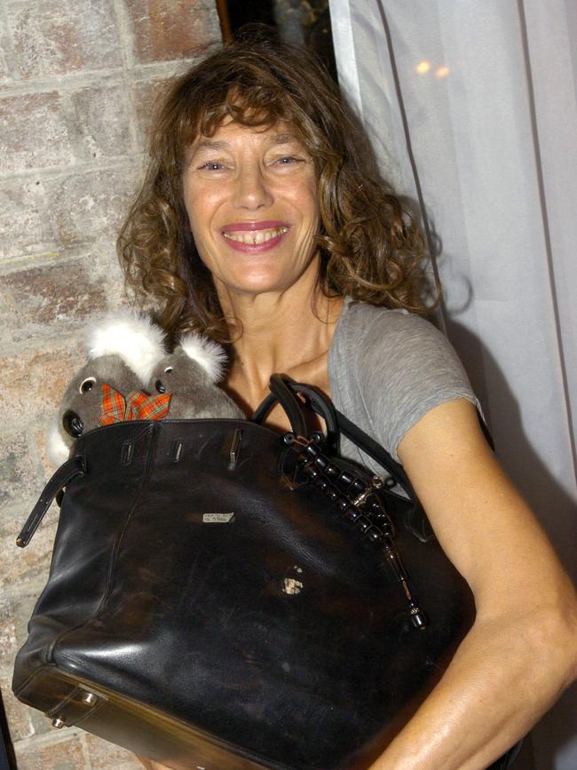 Jane Birkin with her Hermes handbag at the Sydney Theatre Company headquarters.