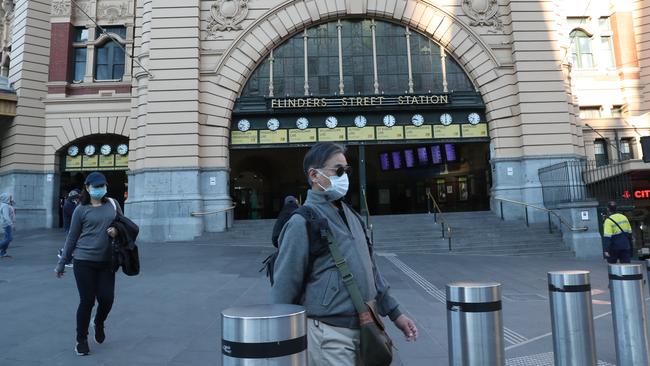 Melbourne streets are again very quiet for the second covid-19 lockdown. Picture: David Crosling