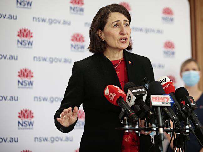 Premier Gladys Berejiklian says the rate of community transmission is ‘disturbingly high’. Picture: Adam Yip / NCA NewsWire