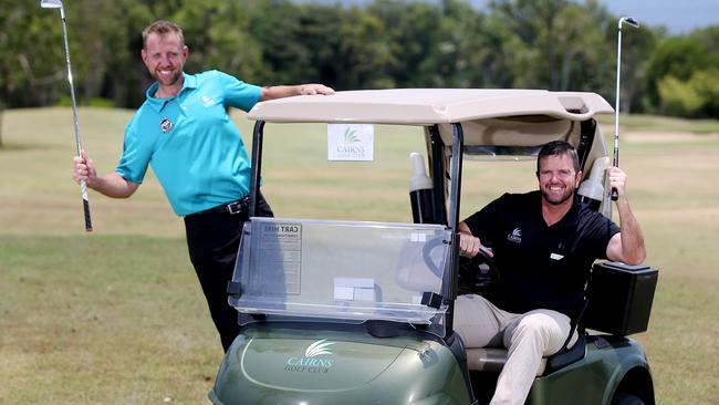 Cairns Golf Club pro Jason Roach and general manager Matt Bolton. PICTURE: STEWART MCLEAN.