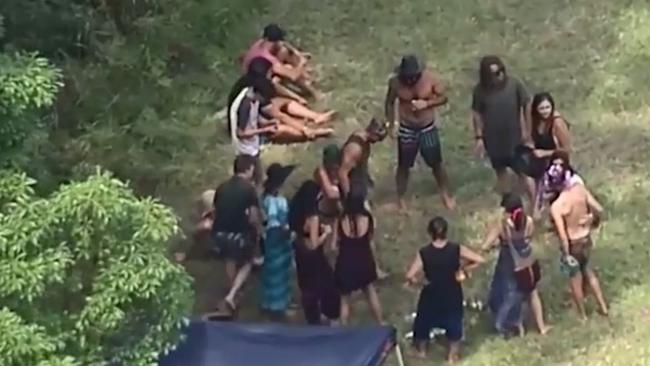 Revellers at the Mount Lindesay rave. Image: 9 News Brisbane