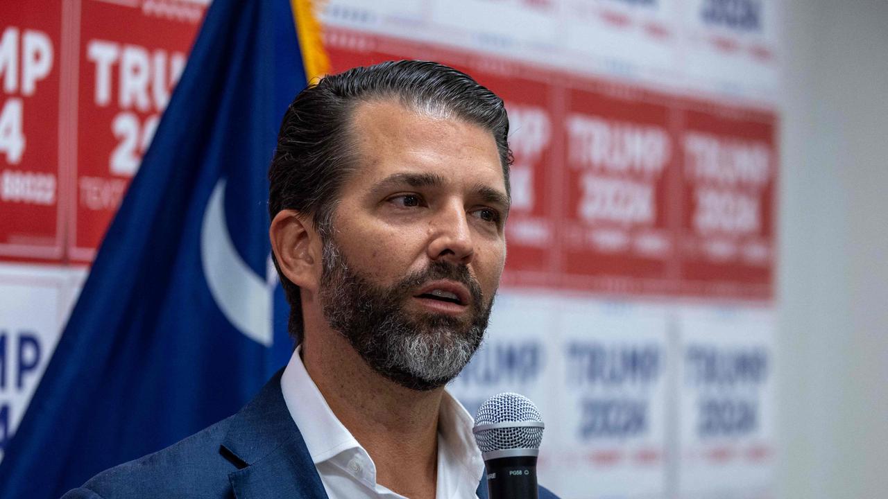 Mr Trump Jr’s planned Australian tour has been continually delayed – first in July, then September, and again late last year to a new date yet to be scheduled. Picture: Getty Images via AFP