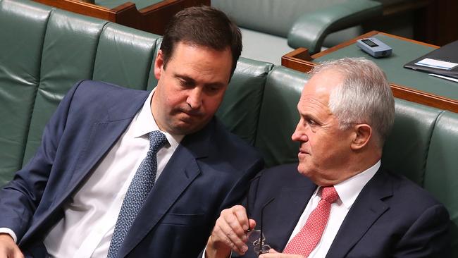 Steven Ciobo with Malcolm Turnbull. Picture Kym Smith