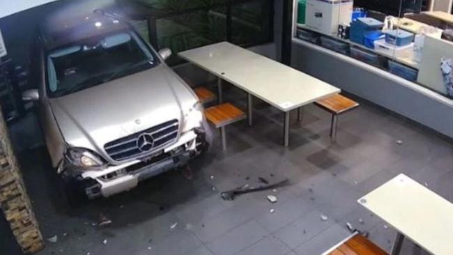 The car which ploughed through the Narellan McDonald’s.