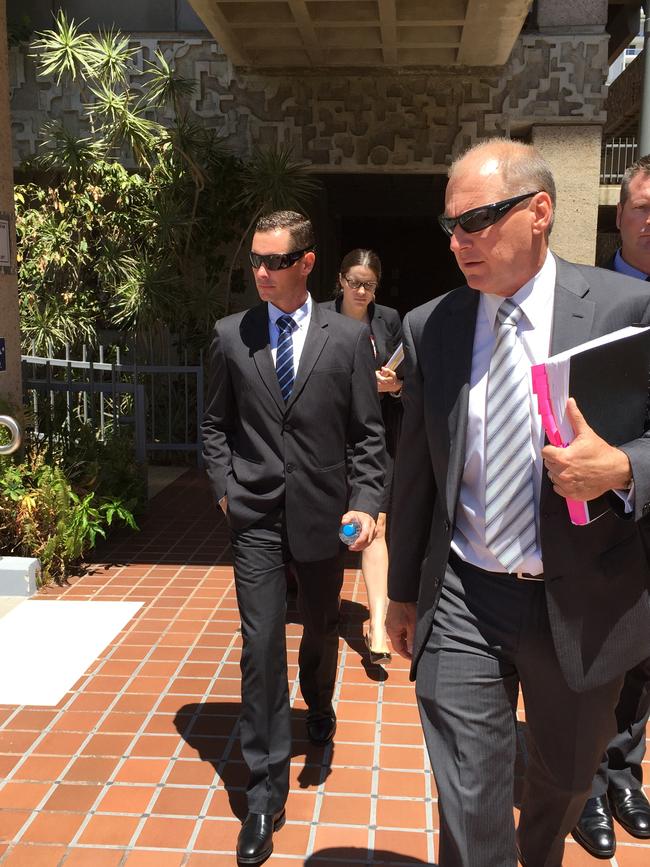 Nicholas Aaron Baxter leaves Townsville Magistrates Court after the third day of his committal hearing. Photo: Emma Channon