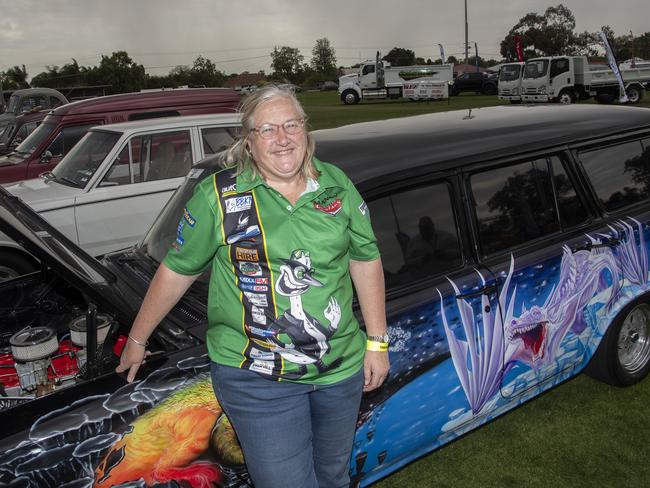 Mandy Purtel of the Mallee Cruises Car Club sitting in an EH Holden at the 2024 Swan Hill Show Picture: Noel Fisher.