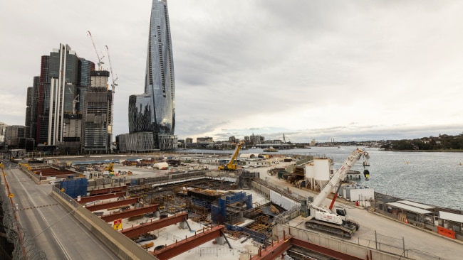 The Barangaroo Station construction site remains dormant after the Premier announced a ban on construction work until July 31. Picture: Brook Mitchell/Getty Images