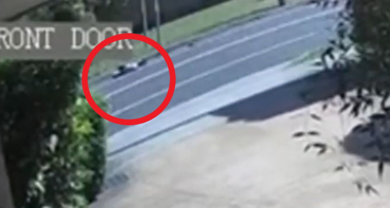 Security footage captured the moment he was hit by the truck. Picture: 7 News