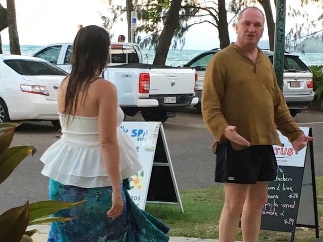 Deputy Prime Minister Barnaby Joyce and partner Vikki Campion at Palm Cove, Queensland in December.