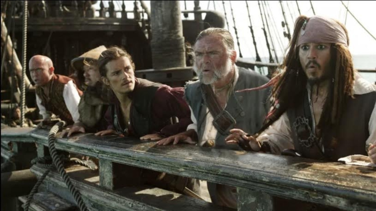 From left: Orlando Bloom, Kevin McNally and Johnny Depp.