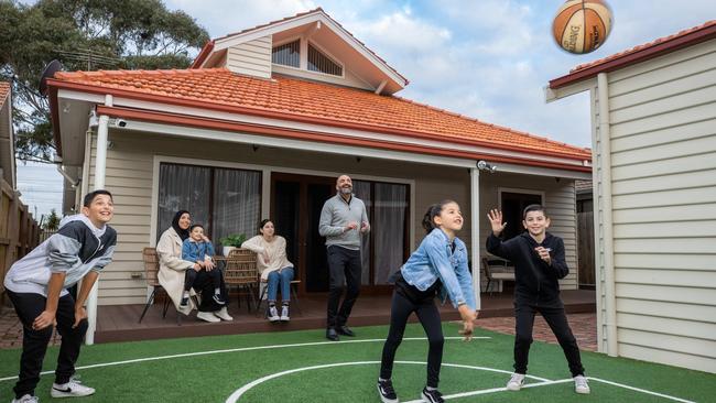 The family added sporting facilities to their home during their time there. Picture: Jason Edwards