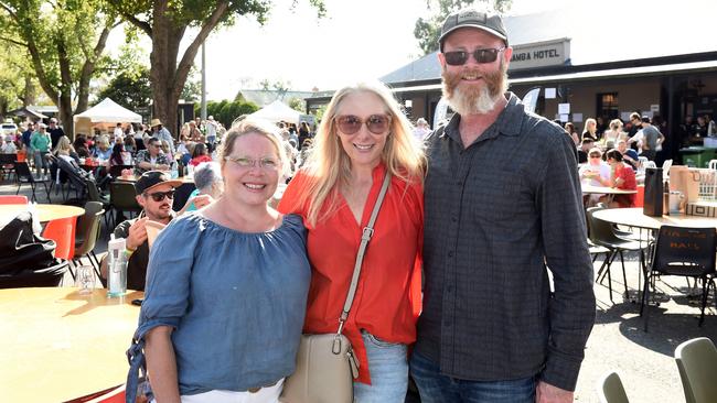 Tinamba Food and Wine Festival — Katie Weire, John Weire and Suzanne McMahon. Picture: David Smith