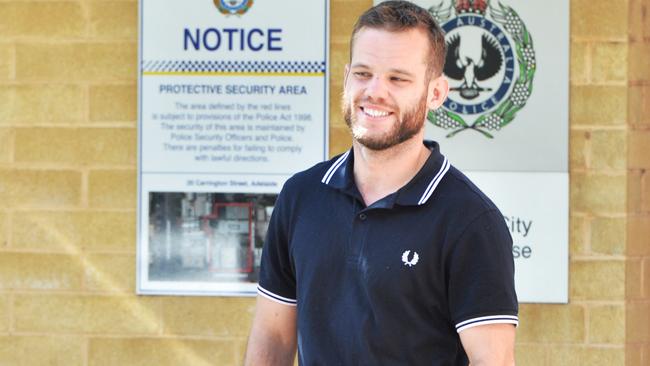 James Holliday after being released from the Adelaide Watch House.