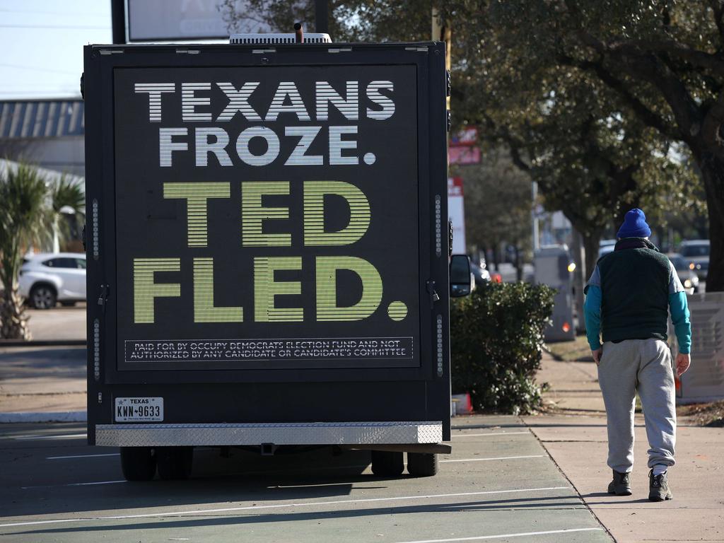 Texans weren’t happy to hear one of their senators left the state in the midst of a power crisis. Picture: Justin Sullivan/Getty Images/AFP