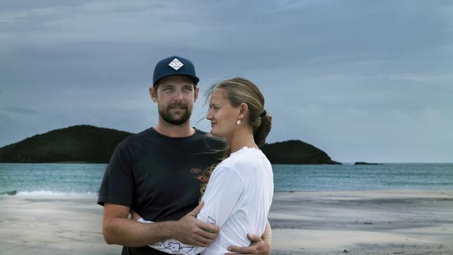 Local residents Benny Christopher and Sara Baines on Great Keppel Island, Qld. Picture: Justine Walpole