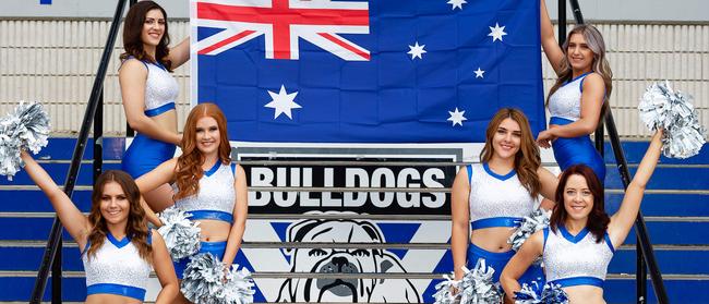 Abbie Toro, Tracy Reid, middle Lauren Dreis, Ellie Shinas, Emma Frisina, and Joanna Wulff are ready for the Australia Day celebrations at Belmore. Picture: Monique Harmer.