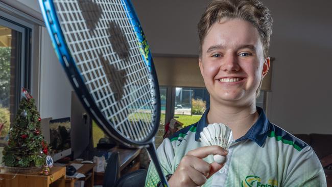 Parabadminton star, Zashka Gunson at her home in Prospect SA, Pictured on December 20th 2024. Picture: Ben Clark.