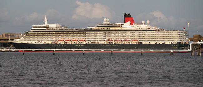 A cruise ship at the Port of Brisbane yesterday. Picture: Annette Dew