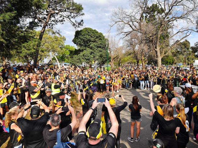 Richmond Tigers fans converged on the MCG. Picture: Jason Edwards