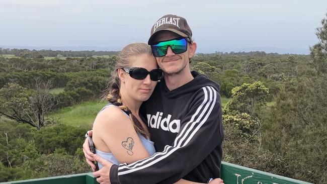 Nathan Mcphail (right) and his partner Krystal Pendlebury. Picture: Supplied