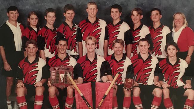 The Rockhampton under-18 men's hockey team that won the state title in 2001. Picture are (back row, from left) coach Allan Harmsworth, Andrew Coome, Justin Evans, Nathan Smith, Shayne Etherton, Clinton Twigg, Craig Gultzow, Trent Borg, manager Chris Harmsworth; (front, from left) Ryan Gohdes, captain Mark Knowles, Matthew Olive, vice-captain Aaron Harmsworth, Brett Fellowes and Luke Bartley. Absent: Brenton Iszlaub.