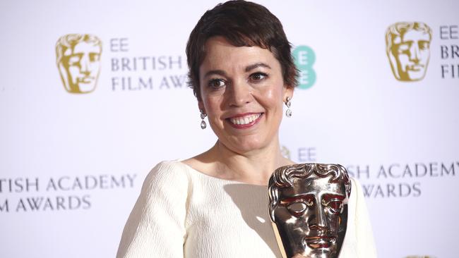 Actress Olivia Colman with her Best Actress award for her role in the film <i>The Favourite. </i>Picture: AP.