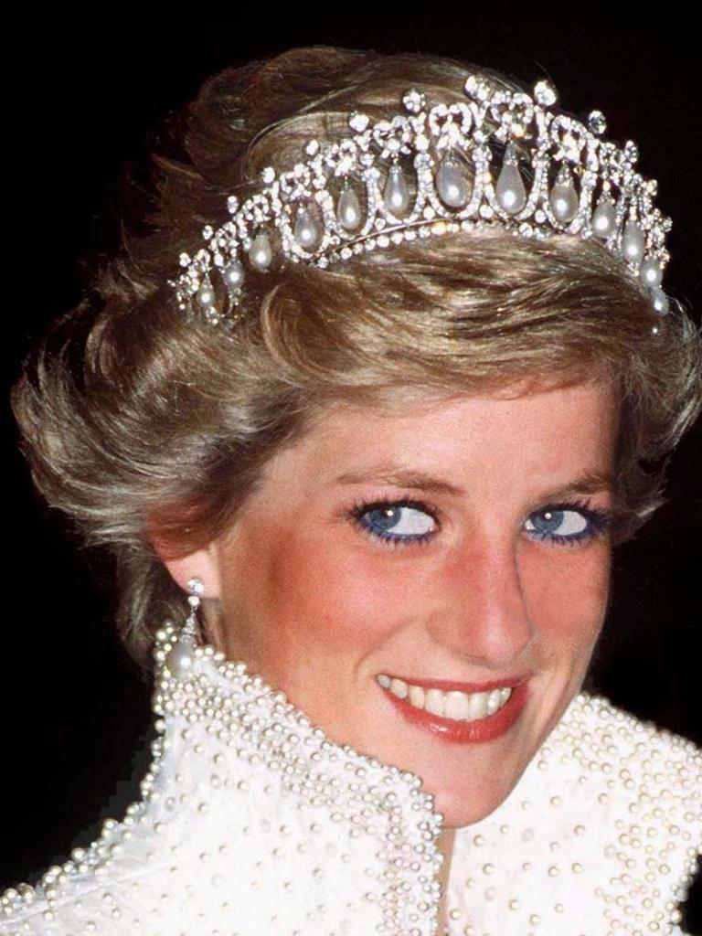 The pearl and diamond tiara was a favourite of Diana’s. Picture: Getty Images