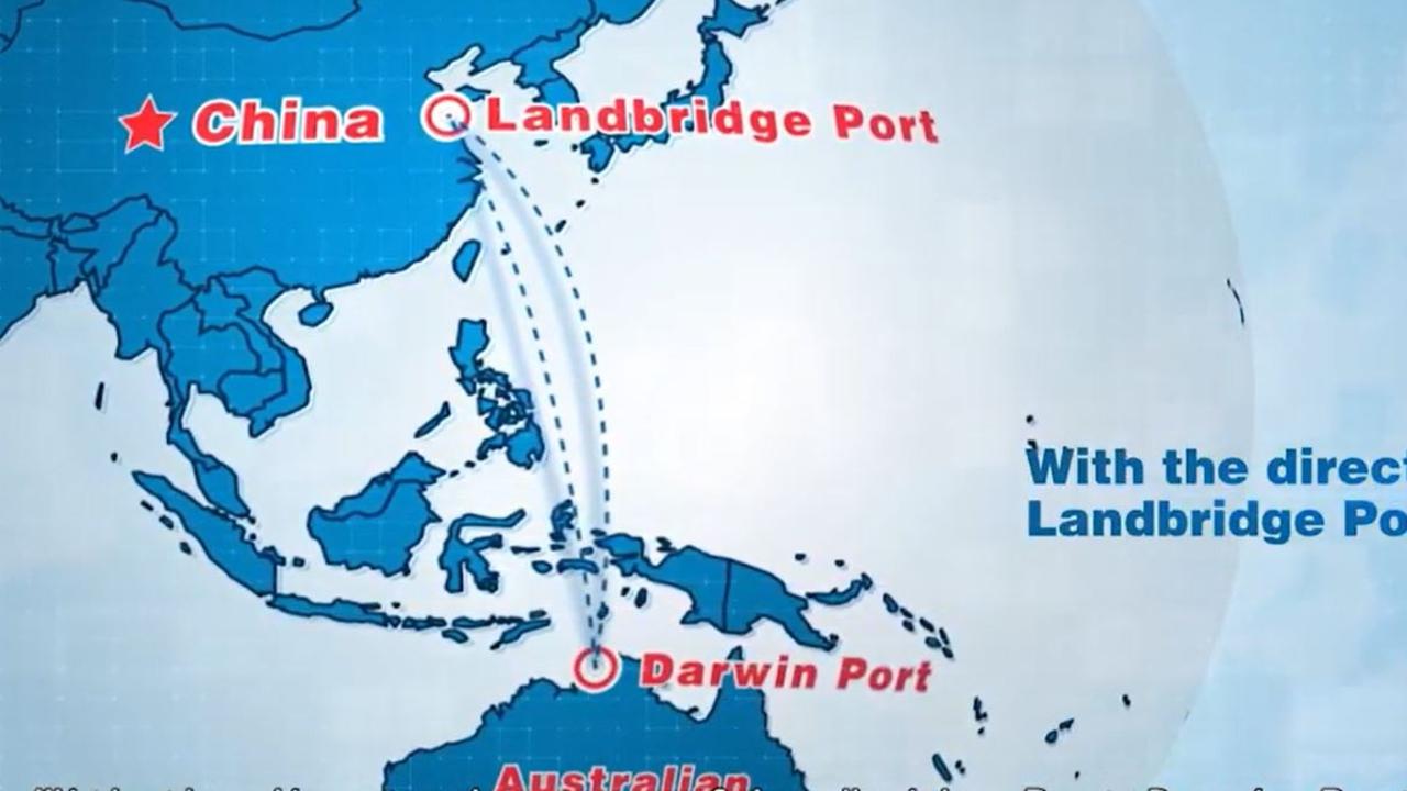 A graphic for a Landbridge corporate video extolling Darwin’s links to China. Source: Supplied