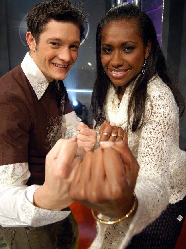 Australian Idol finalists Rob Mills and Paulini Curuenavuli.