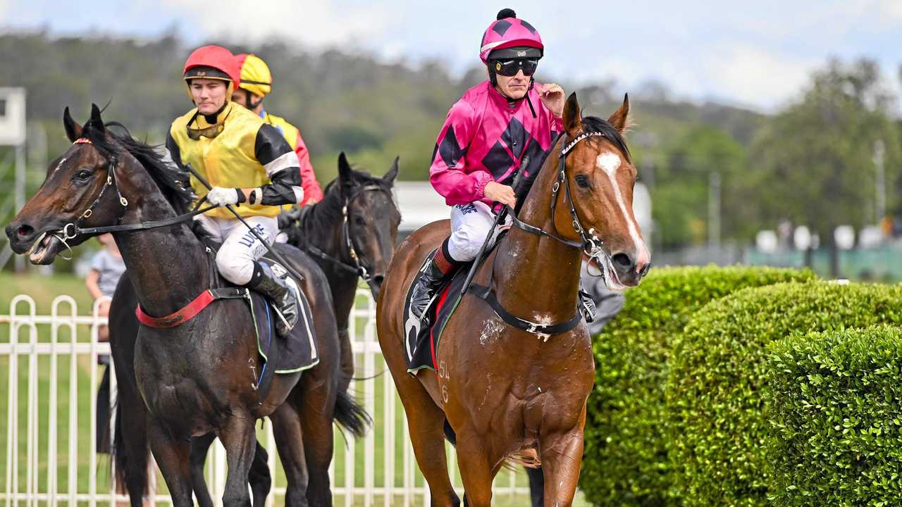 ON TRACK: Premiership-leading jockey Jeff Lloyd (right) adds Ruuca to his growing tally of Ipswich wins. Picture: Cordell Richardson