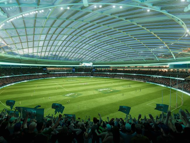 New renders of the proposed Macquarie Point stadium, home of the Tasmanian Devils.