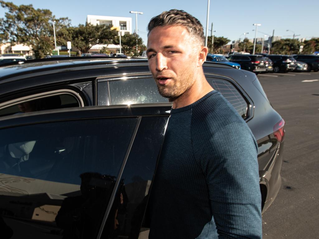 Sam Burgess leaves Rabbitohs HQ. Picture: Julian Andrews