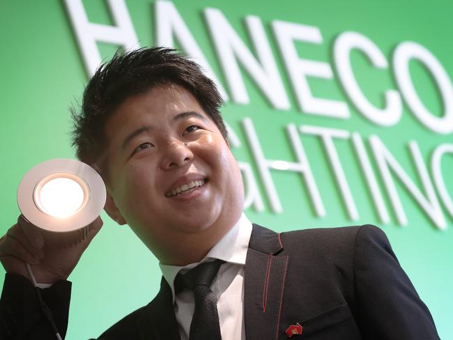 Haneco Lighting was founded three years ago by Nicho Teng. Picture Dean Martin