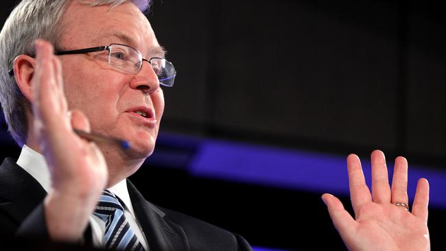 Chris Mitchell on Kevin Rudd: ‘Incredibly, the then foreign minister and I, both in business suits and ties, were to be served (dinner) in the sauna room … steam off, of course.’