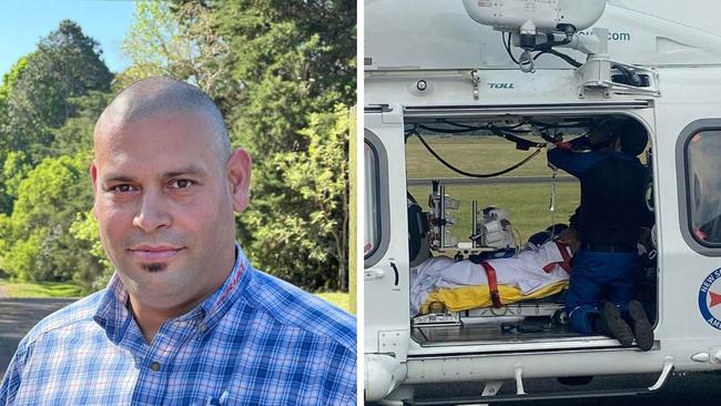 Humphrey Caspersz was involved in a motorbike incident in Wuuluman which required a helicopter to take him to the hospital. Picture: supplied