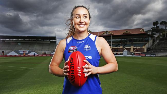 Tasmanian AFLW Kangaroos player Nicole Bresnehan has joined her locally based teammates in moving to Melbourne for pre-season. Picture: Zak Simmonds