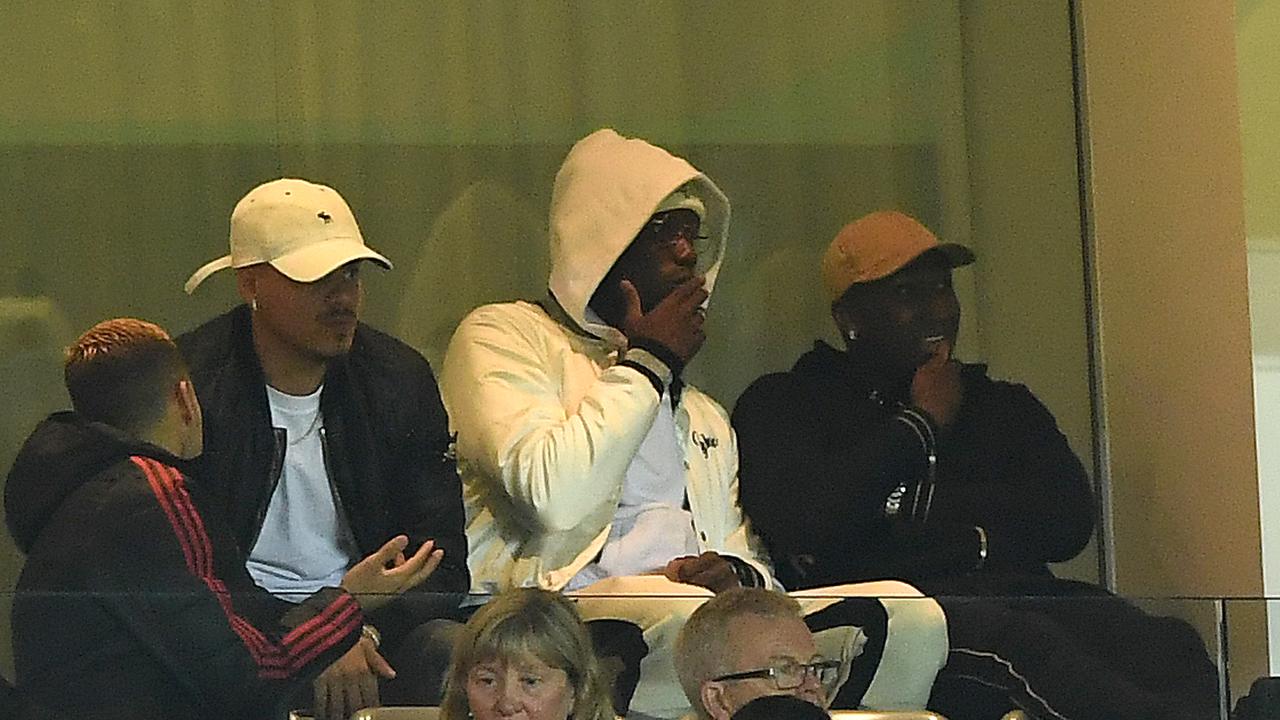 Pogba looked on from the stands as United went crashing out of the Carabao Cup.