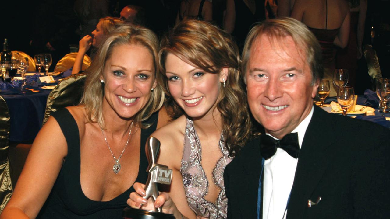 Singer Delta Goodrem with then-manager Glenn Wheatley and his wife Gaynor at the Logies in 2003.