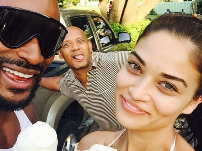 "Ice cream wit @shaninamshaik and my krazy brother @islandbeck - at Devon House" Picture: Tyson Beckford/Instagram