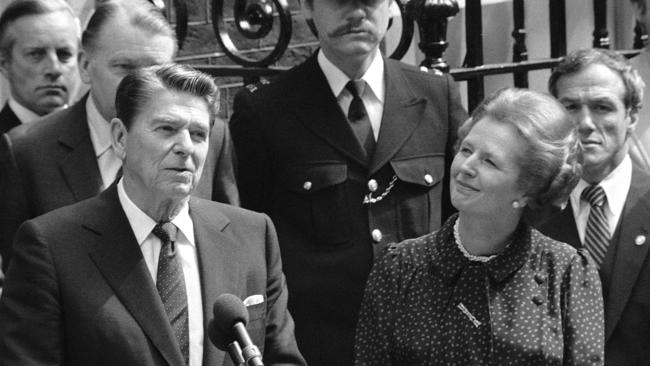 Margaret Thatcher with Ronald Reagan in 1982.