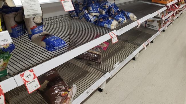 Panic buying of toilet paper and rice due to coronavirus fears hits Sydney as customers stock up on essentials. Picture: Kaitlyn Hudson-O'Farrell